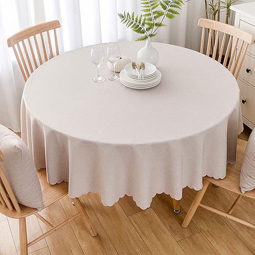 Miniatura 4 de Jeloris Mantel redondo impermeable a prueba de derrames, resistente a las manchas, sin arrugas, lavable, mantel decorativo de tela para cocina,