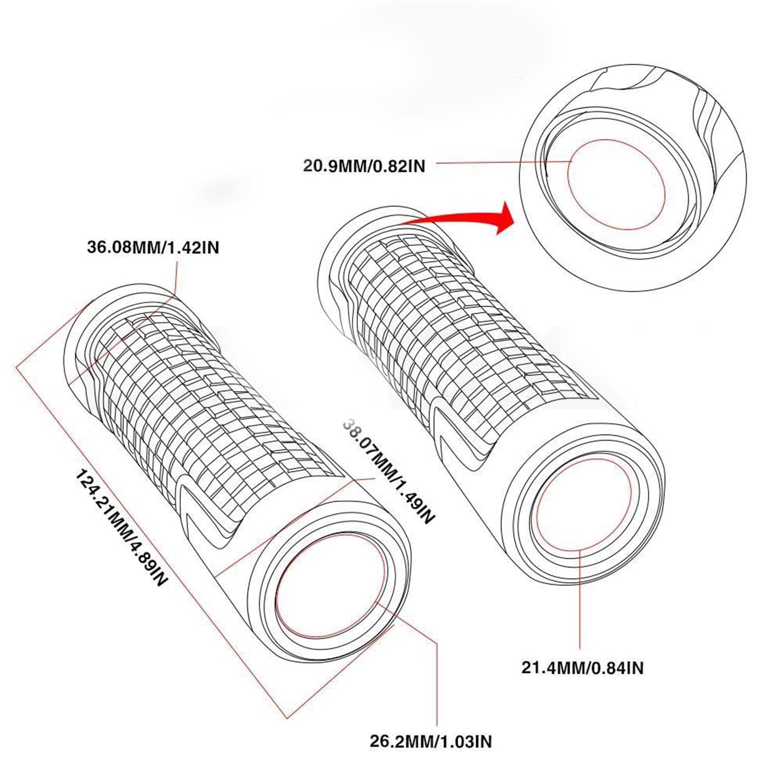 Impugnatura Universale per Manubrio Moto 7/8" (46 mm) per GSF1200 GSF1200 Bandit 1996-2006