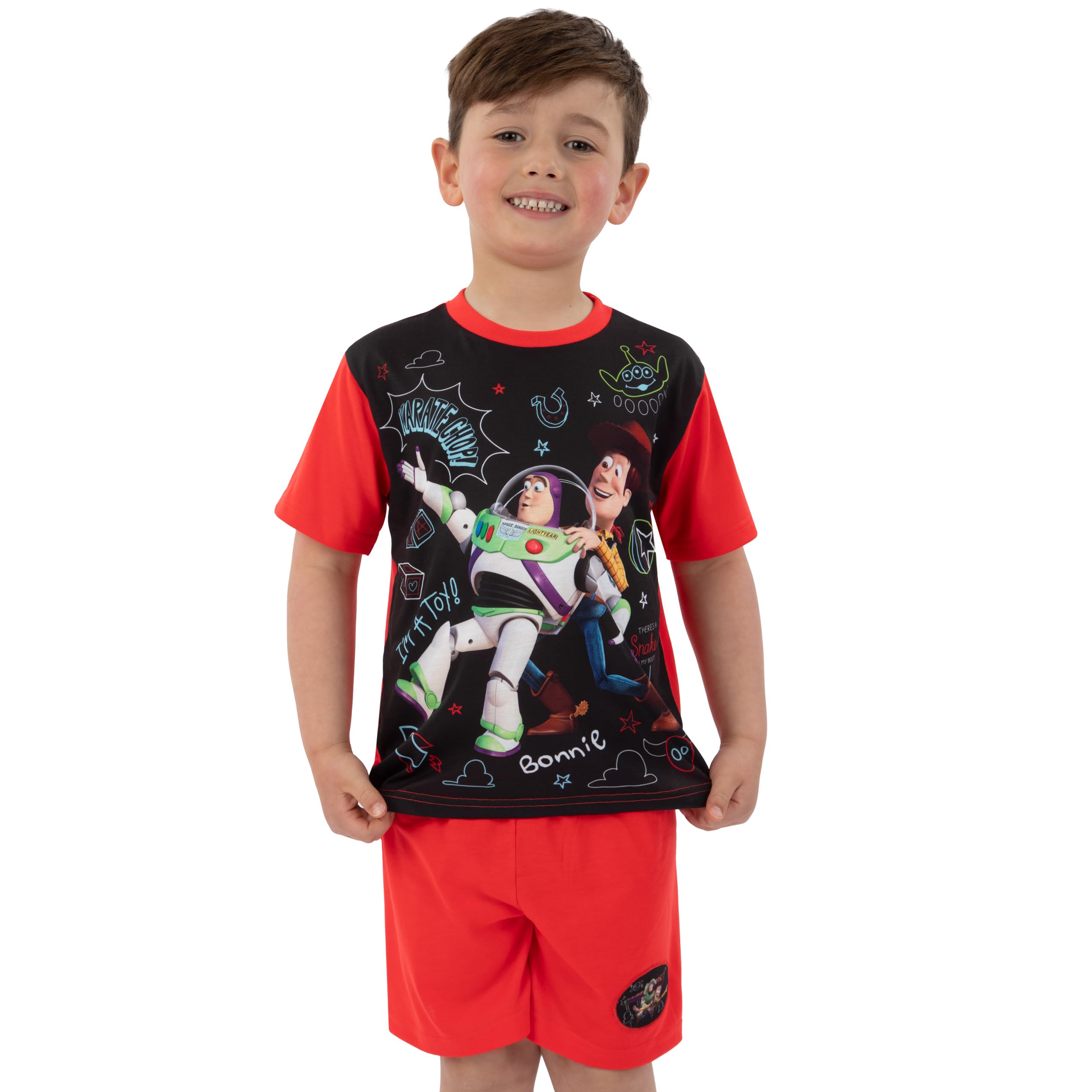 Disney Pigiama Bambino Toy Story, Pigiami Ragazzo Buzz Lightyear E Woody, Pigiama Corto Ragazzo Estate