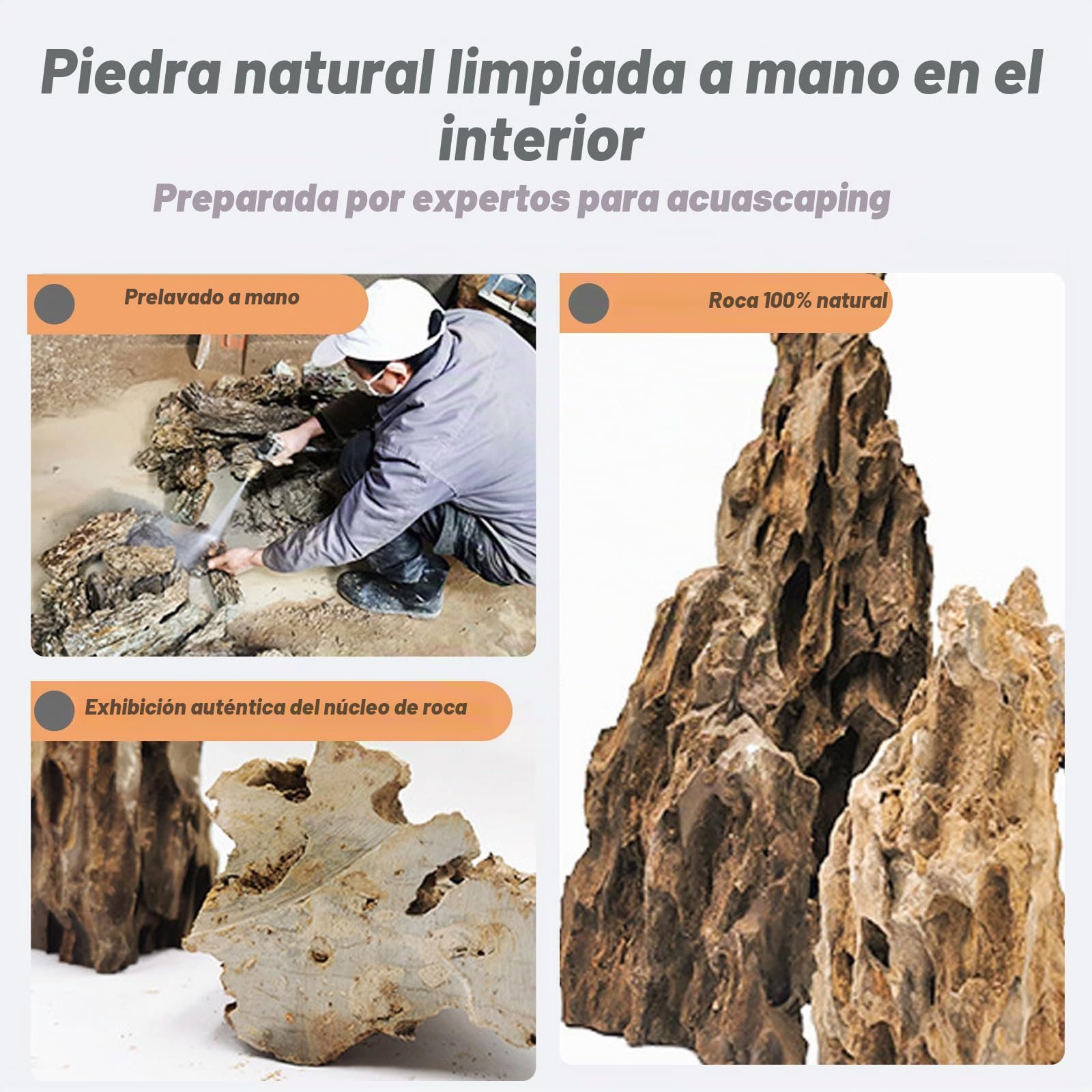Unocho Rocas para Acuario Dragon Stone 4,5kg Piedras Naturales para decoración de Acuario paisajismo acuático Rocas de Peces terrario y paludario(5–15 cm)