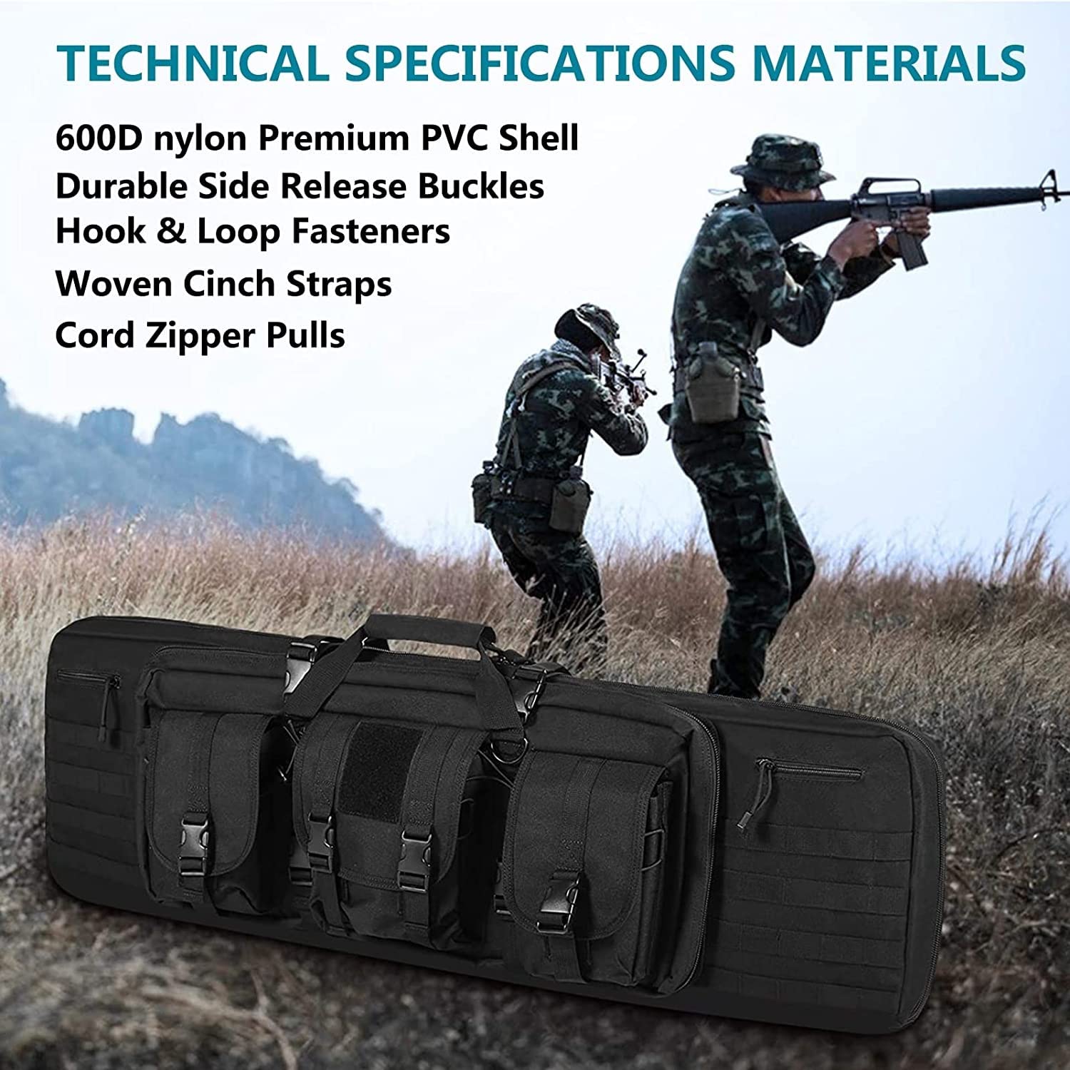 Custodie Morbide for Fucili da Caccia,Tattico Fodero del Fucile Morbido,Custodia Tattica for Pistola e Borsa Tattica for Fucile Borsa Tattica for Fucili Custodia(Khaki,108cm)