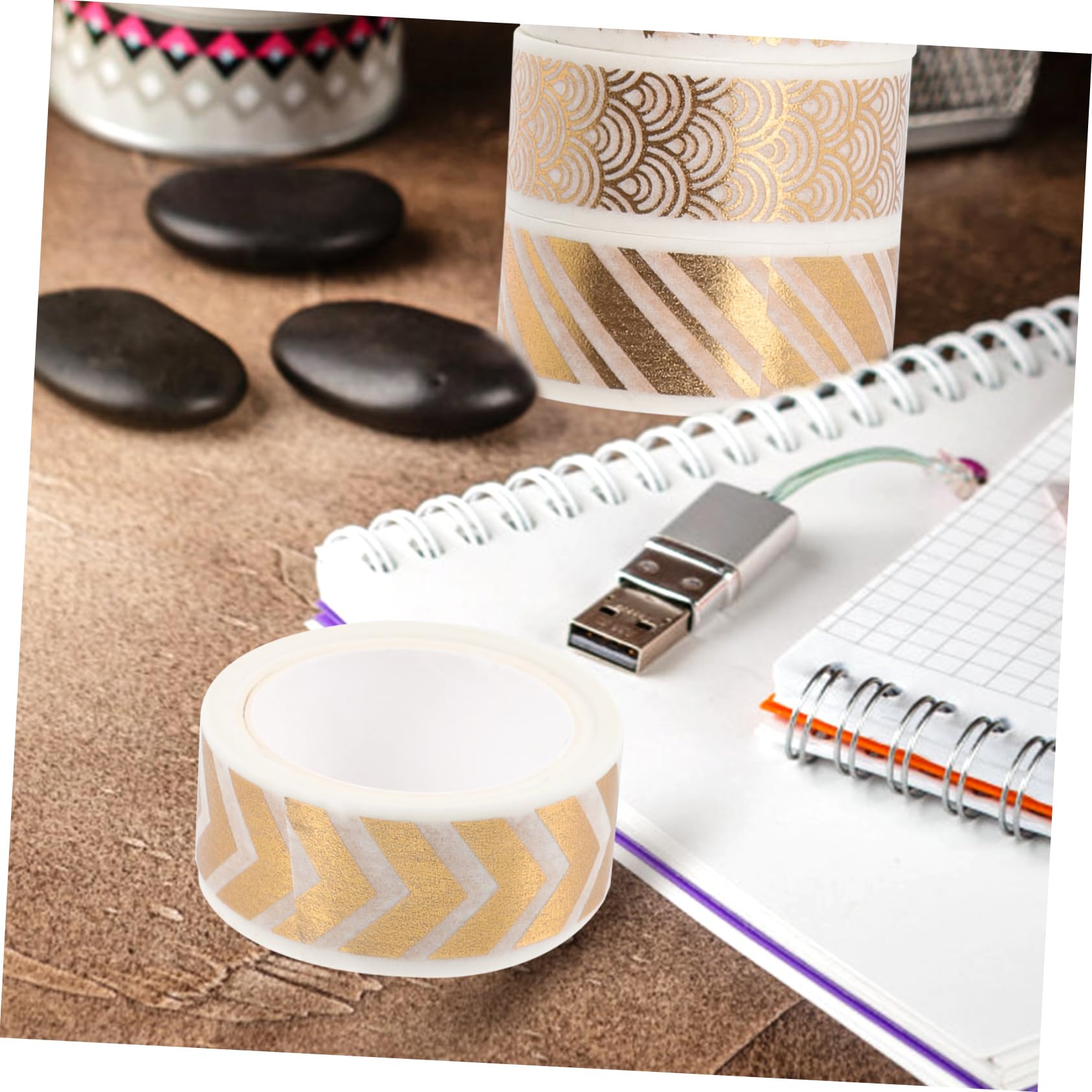 STOBOK 40rotoli Nastro Washi Decorativo Con Motivi Dorati Per Scrapbooking e Diari Adesivi Per Progetti Fai Da Te Decorazioni Per Regali e Album Fotografici