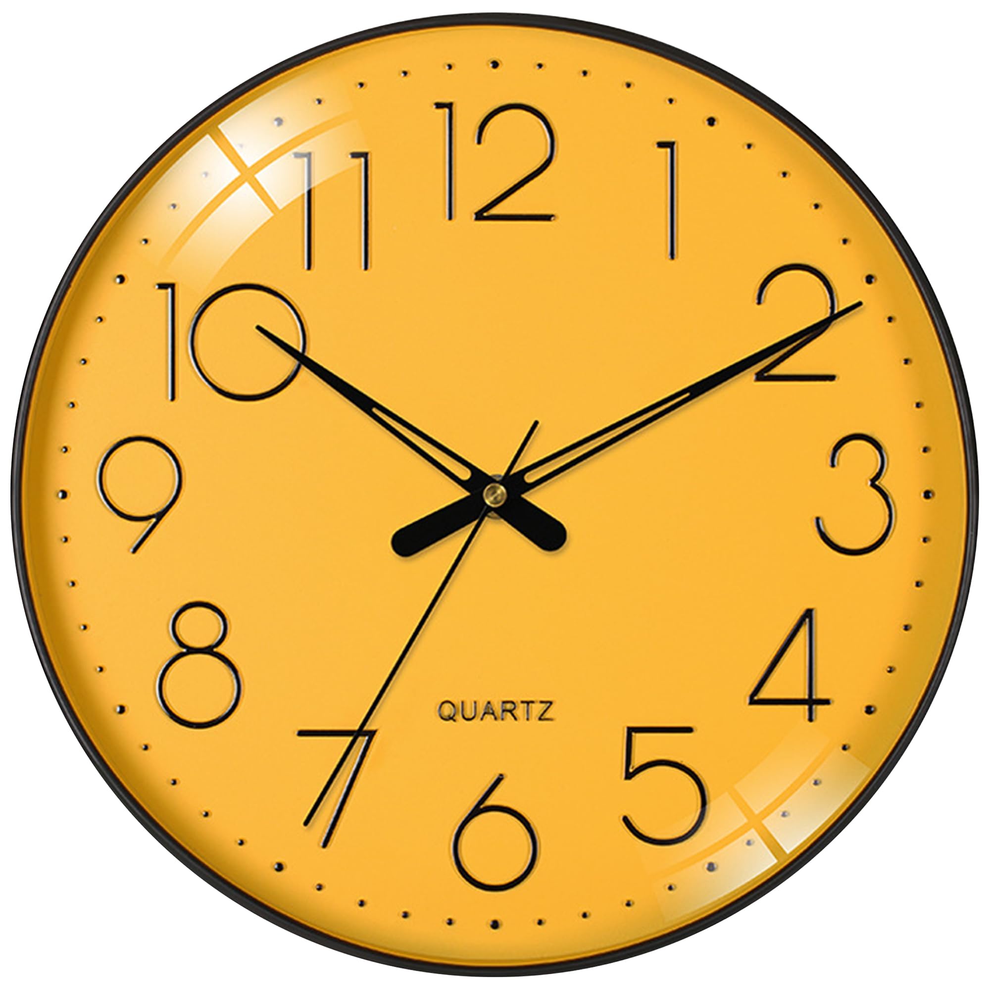 HMETOL Wall Clock, Silent Non-Ticking Modern Battery Operated Clocks for Living Room, Office, Home, Bathroom, Kitchen, Bedroom Yellow 30 cm