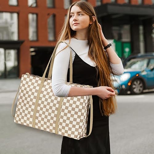 Miniatura 8 de Bolsa de mano para computadora portátil para mujer, bolsa de lona de 15.6 pulgadas, bolso de hombro para computadora, bolso de mensajero, bolso para