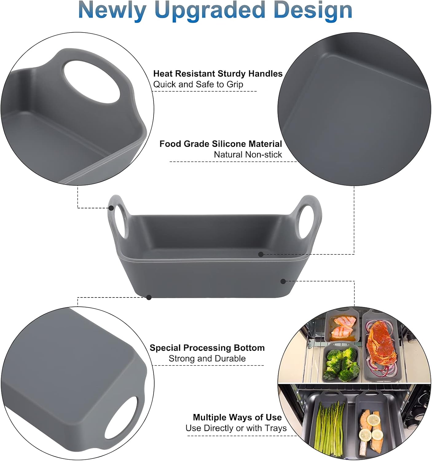 Silicone Nonstick Baking Sheet Pan Dividers with Heatproof Handles
