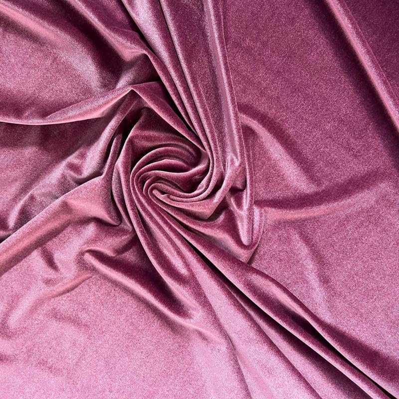 EU Fabrics Velvet Velour Spandex Fabric | Soft Furnishing Stretch Material for Dressmaking, Costumes and Displays | Breathable Crushed Velvet Craft Fabric by The Metre (Grape, 1 Metre x 147cm)