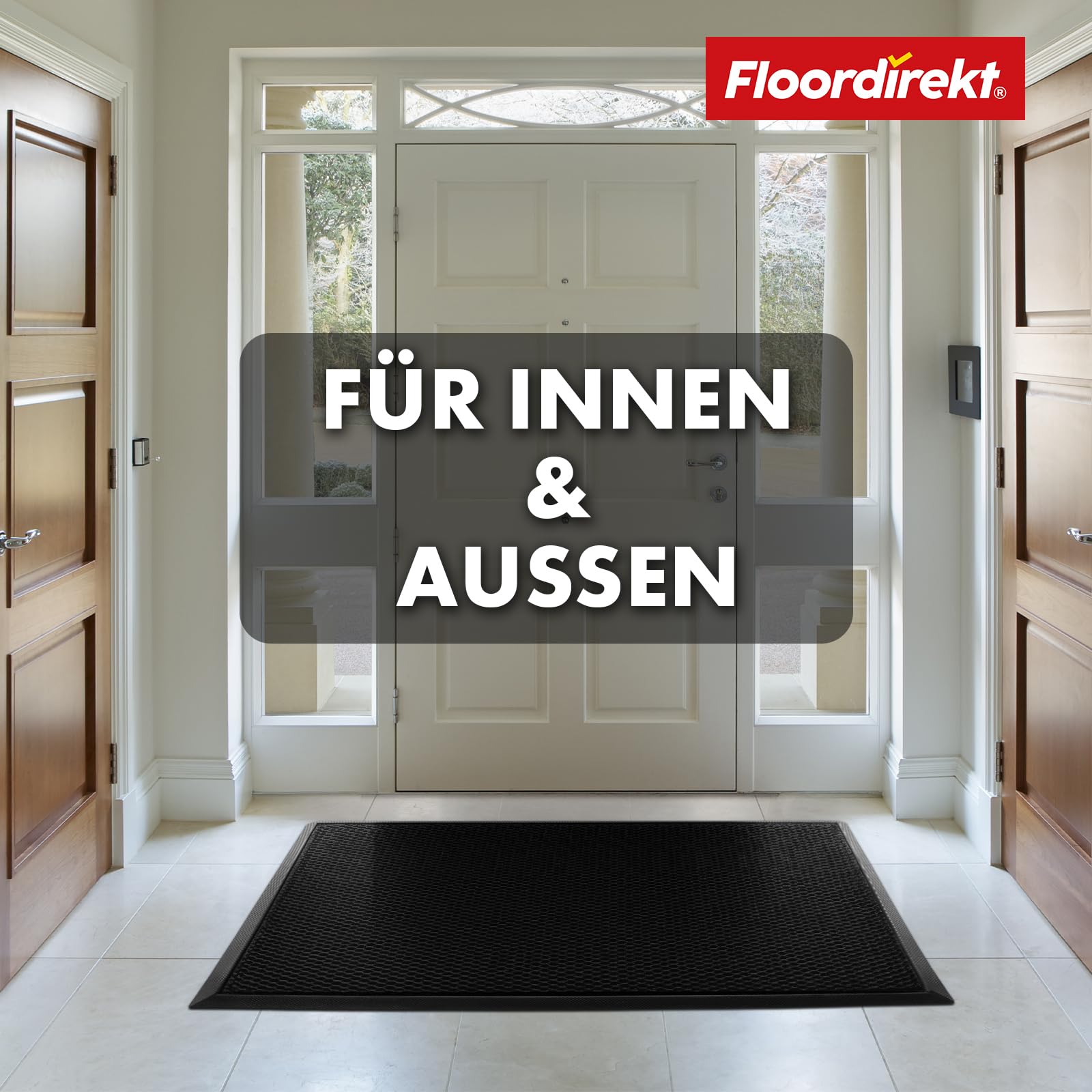 Floordirekt Zerbino Imperial 1000 con innovativa Rete 3D, Antiscivolo, per Ingresso, zerbino (Nero, 90 x 150 cm)