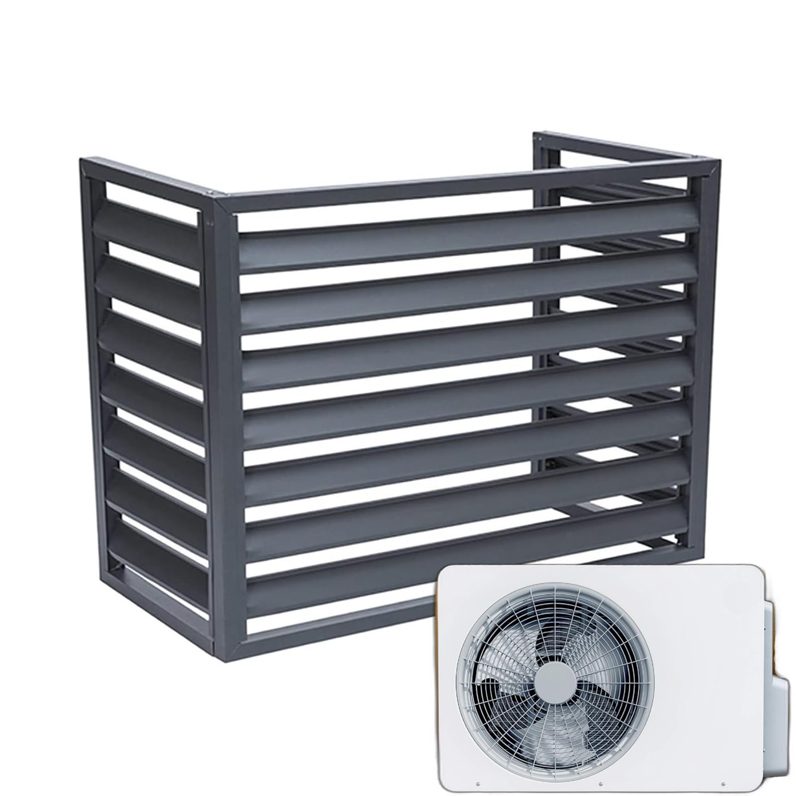QYMYOZ Outdoor Air Conditioner Cover, Waterproof Heat Pump & AC Unit Protection, Fits 2-3P Units (L110xW60xH80cm), Durable Flower Stand Design, Weather Resistant