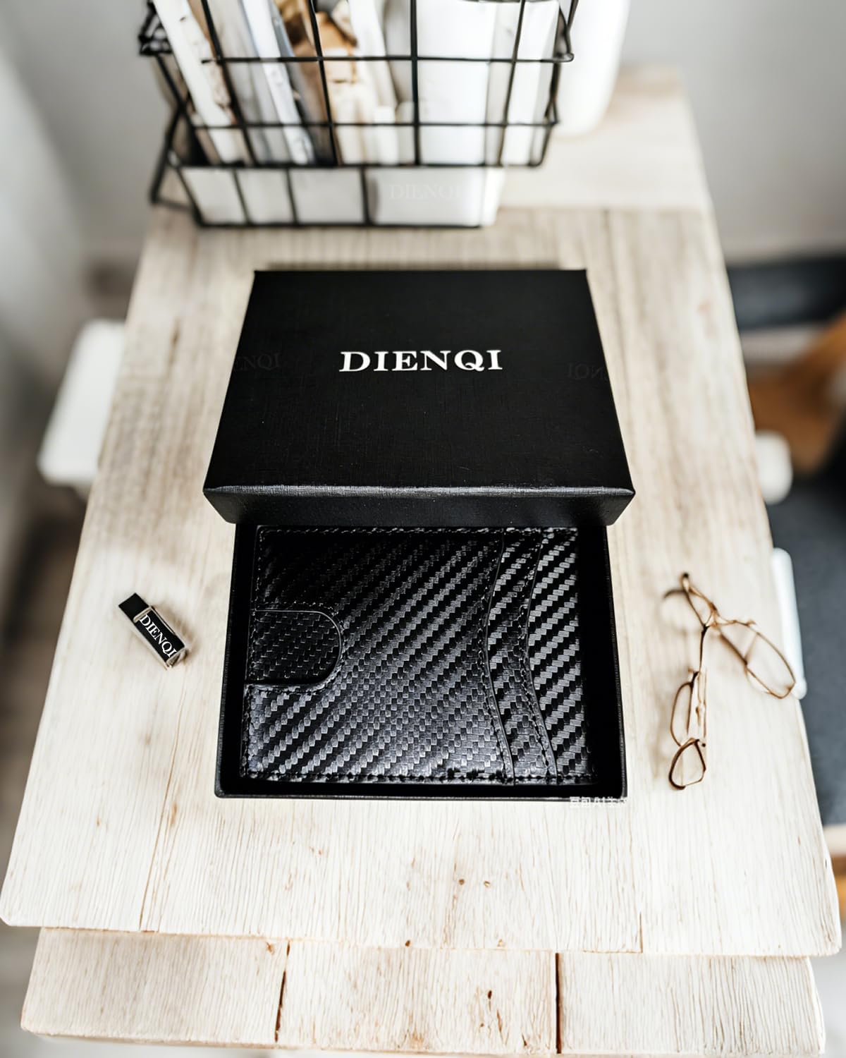 2025 Wallet for Men - RFID [Functional & Practical] Bifold Slim Minimalist Credit Card Holder Pop Up Wallet Metal Case with Cash Slot, Front Pocket with ID Window, Gift Boxed (Carbon Fiber) - Image 9