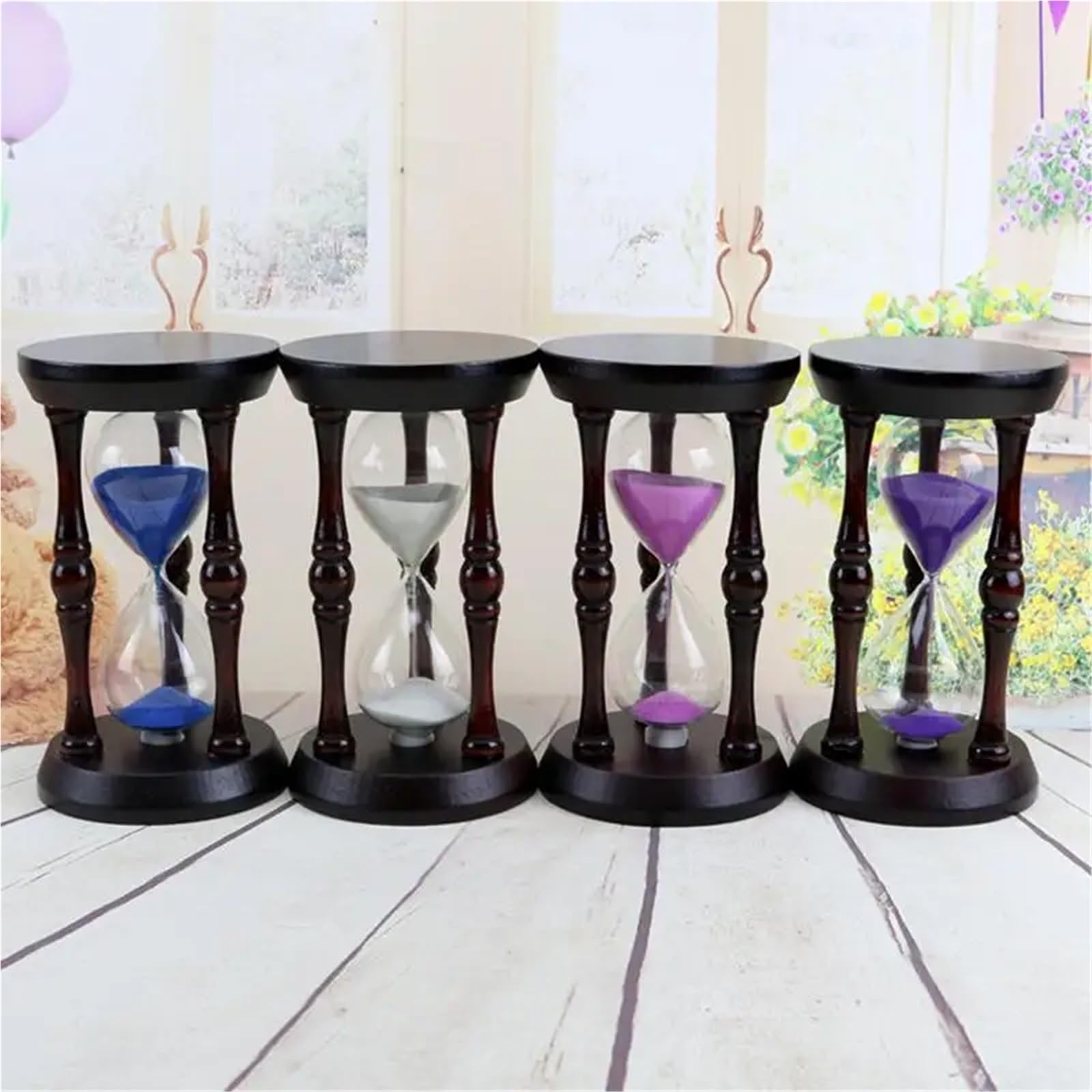 Reloj de Arena Madera Antiguo, Reloj Retro, Adornos con Temporizador, decoración del hogar, 2 uds de Cocina