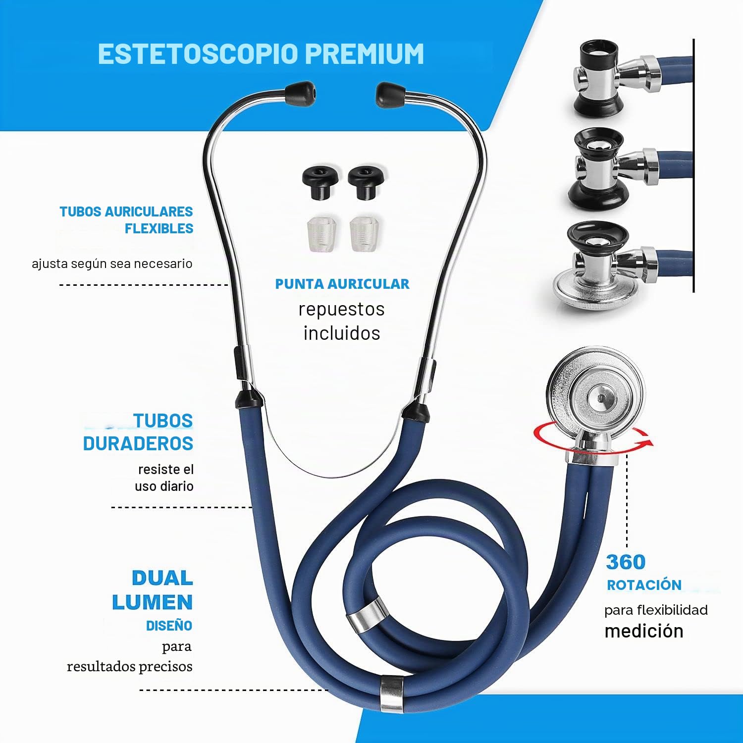 Primacare KB-9397-BL Stethoscope Case, Supplies Included, Blue with Multiple Compartments, Portable and Lightweight First Aid Kit Bag with Vital Medical Supplies, Nursing Accessories for Nurses