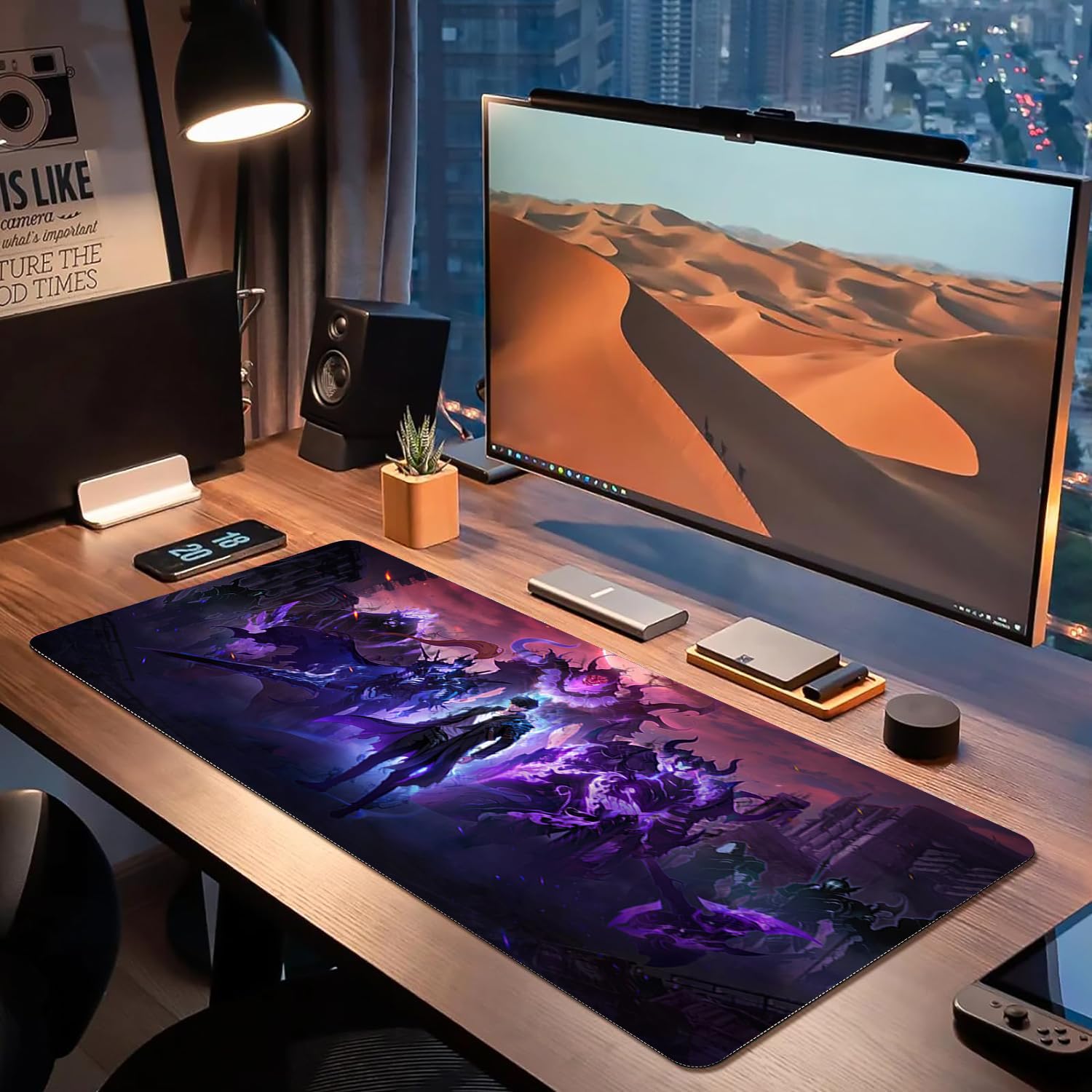 Solo Leveling Gaming-Mauspad, groß, wasserfest, mit Gummibasis, rutschfest, strukturierte Oberfläche für Computer und PC, ideal für Gamer und Animationsliebhaber