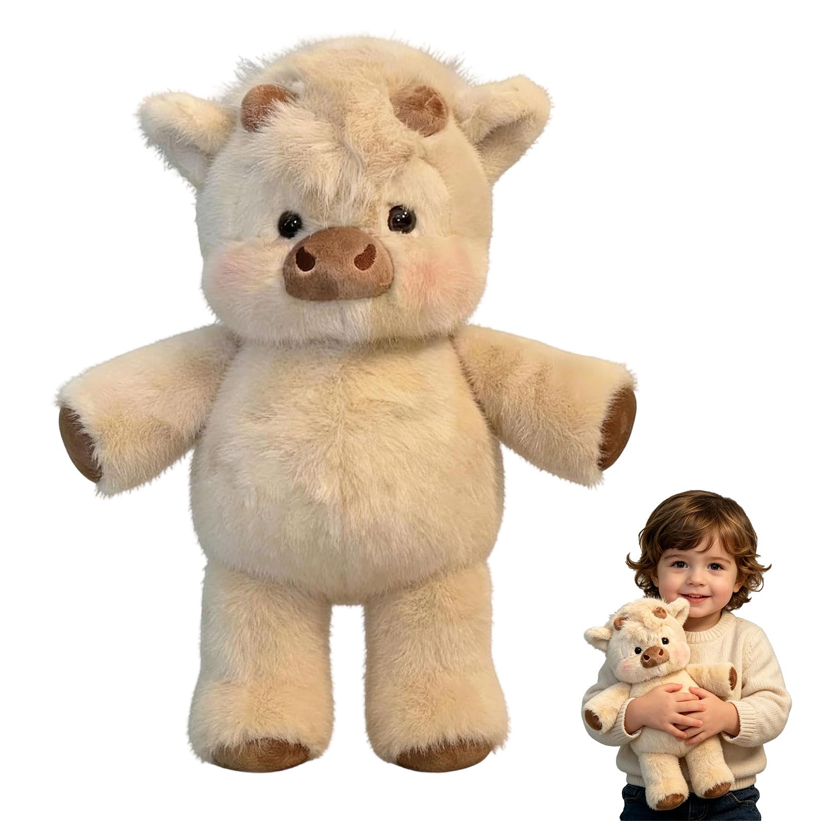 45cm Peluche Di Cinghiale，Peluche Che Corre, Peluch Mucca, Vitello Che Corre Morbido Giocattolo,Bambola Da Collezione，A Forma Di Pecora In Cartone Peluch Animato， regalo per ragazzi, ragazze, bambini