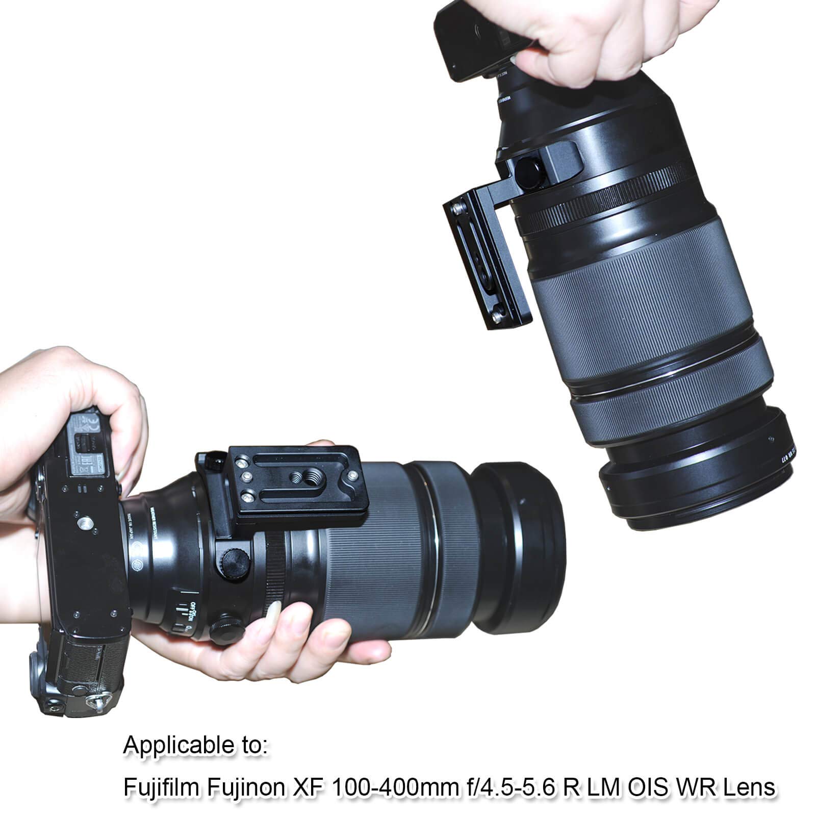 Collare per lenti in metallo lavorato con precisione CNC, base di ricambio per Fuji XF 100-400 mm F4.5-5.6 R LM OIS WR Teleobiettivo treppiede anello di montaggio sul fondo è piastra a sgancio rapido