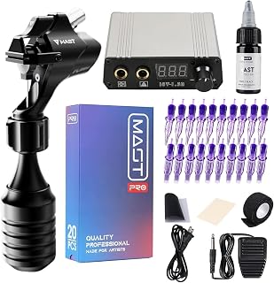 Mast Flash Rotary Tattoo Machine Kit Cartridges Disposable Needles Power Supply TZ450