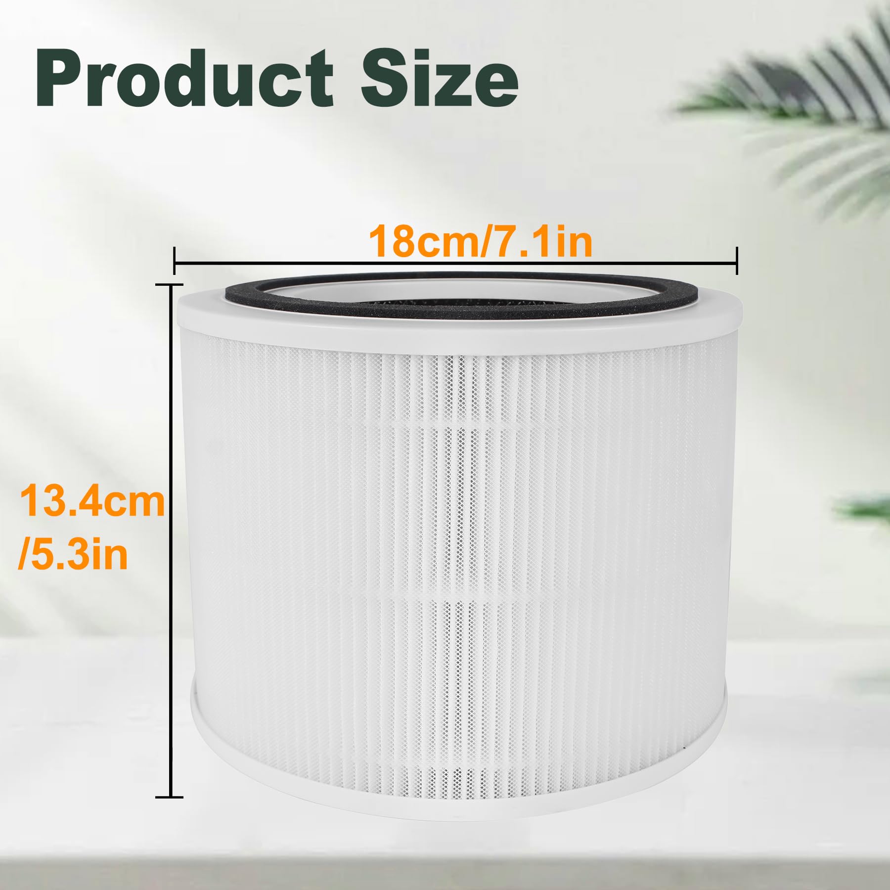 Lot de 2 filtres Core 200S compatibles avec purificateur d'air LEVOIT Core 200S, filtre HEPA 3 en 1, filtre HEPA haute efficacité, filtre de rechange Core 200S-RF, blanc