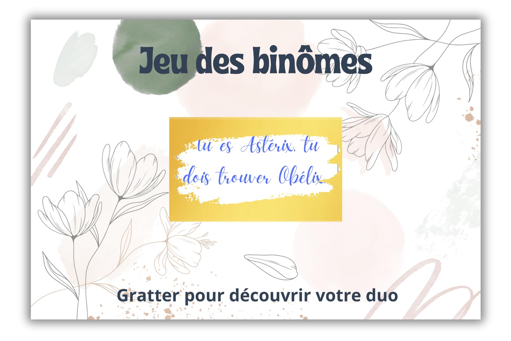 Le Jeu Des Binômes - Version Pays-capitales - Sticker Or | Un Lundi De
