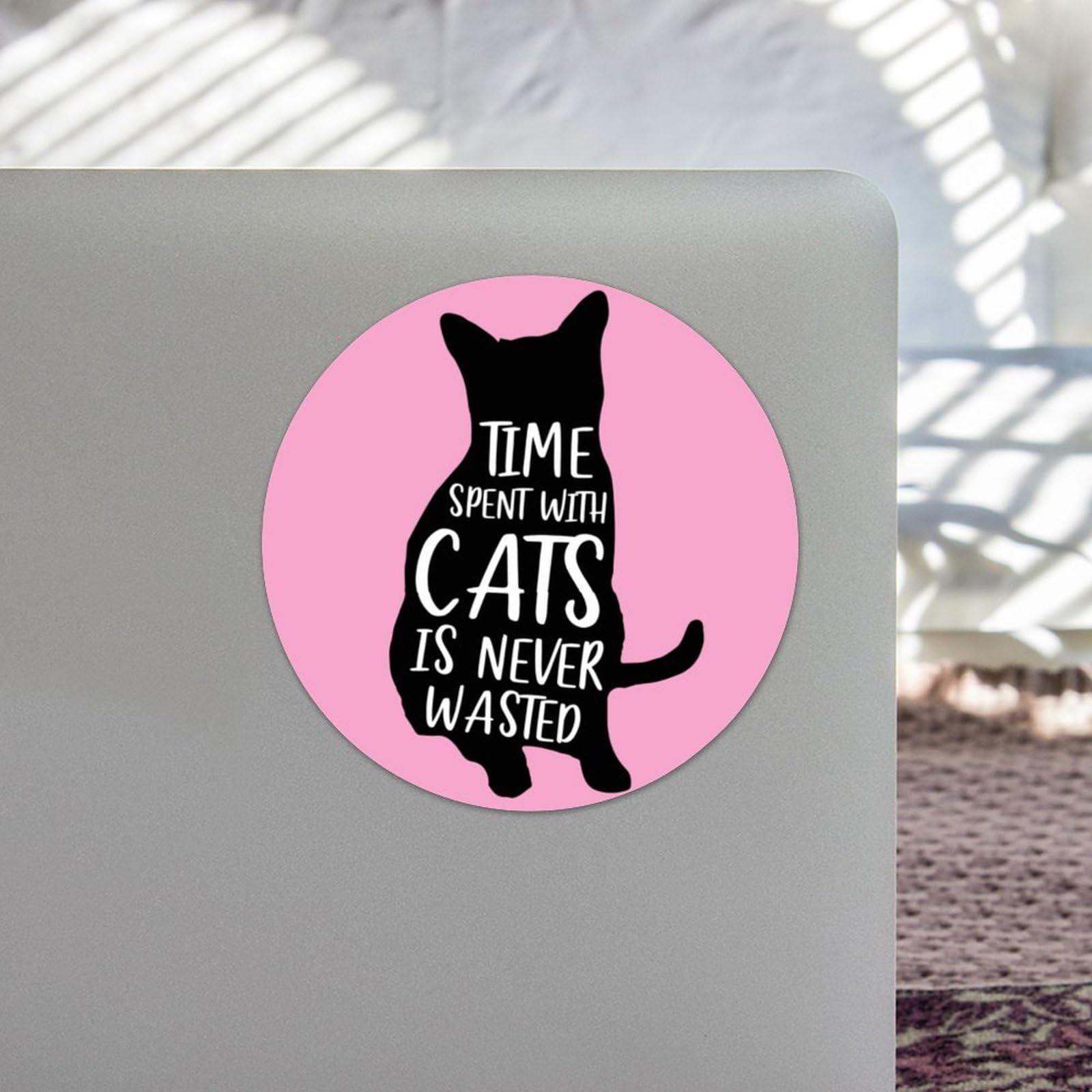 Lot De 2 Autocollants Ronds En Vinyle De 10 Cm – Chaton Mignon Chat Drôle Pour Ordinateurs Portables, Tablettes, Bagages, Scrapbooking, Réfrigérateurs #50652