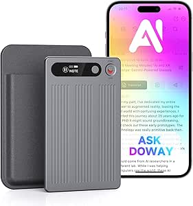 AI Voice Recorder, Note Voice Recorder with Transcribe&Summarize, Al Noise Cancellation Technology, Two-Way Translation with APP, 80+ Languages, 64GB Memory, Recording Device for Interview, Meetings asin的图片