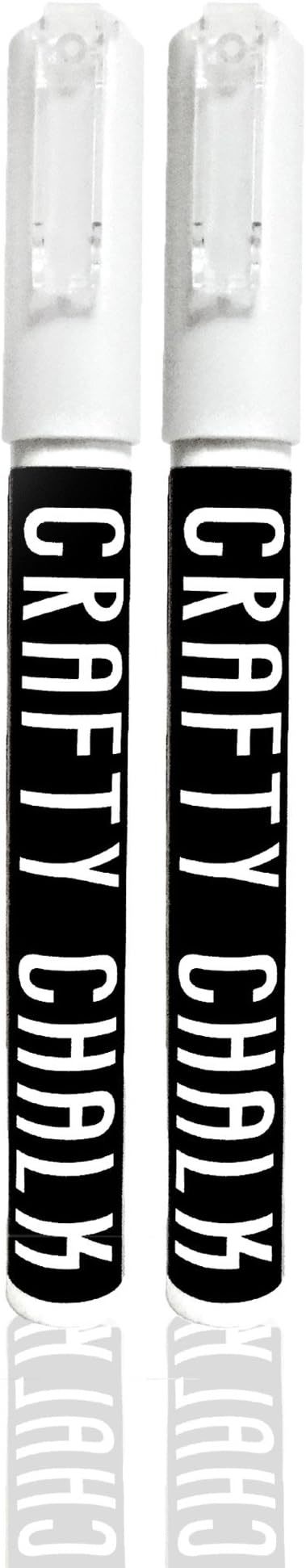 Liquid Chalk - for Blackboard Contact Paper - menu Board - White Marker - 2 Pack - Marker Set - Dry Erase Markers for Kids - Design - Get Crafty Chalk Markers - Draw on Windows - Create Art -3mm tip
