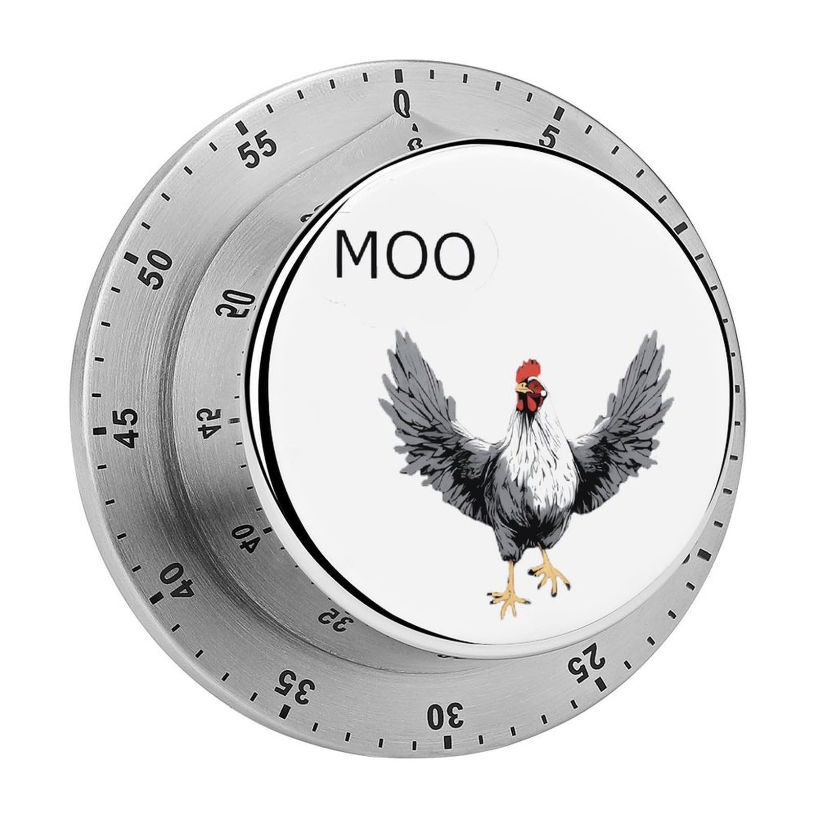MOO Funny Cow Chicken Humor Mechanical Rotary Timer, Used for Daily Timing