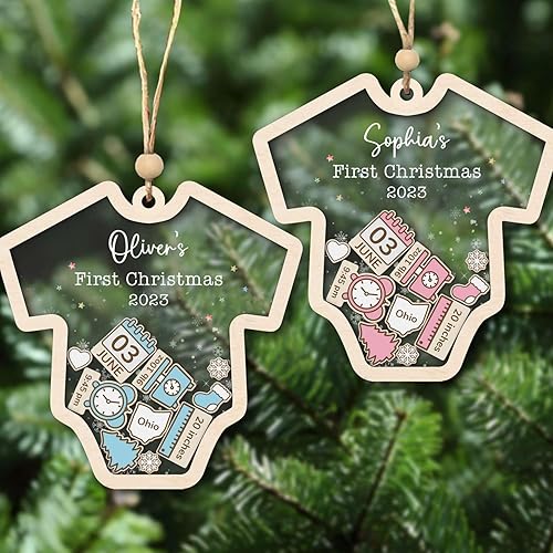 Miniatura 9 de IZI POD Foto personalizada con nombre de adorno de bebé, adorno personalizado de automóvil de Navidad para decoración de árbol de Navidad, regalo de