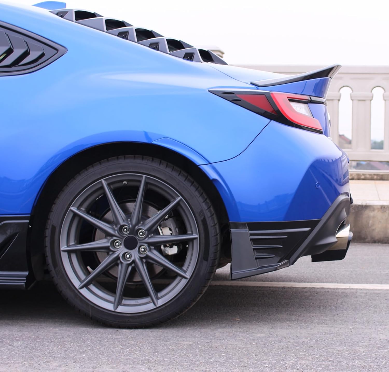 IKON MOTORSPORTS Rear Aprons, Compatible with 2022-2026 Subaru BRZ & Toyota GR86, JDM Style Matte Black PP Polypropylene Rear Bumper Lip Lower Side Spat Valance Winglet Canard Protector 2PCS