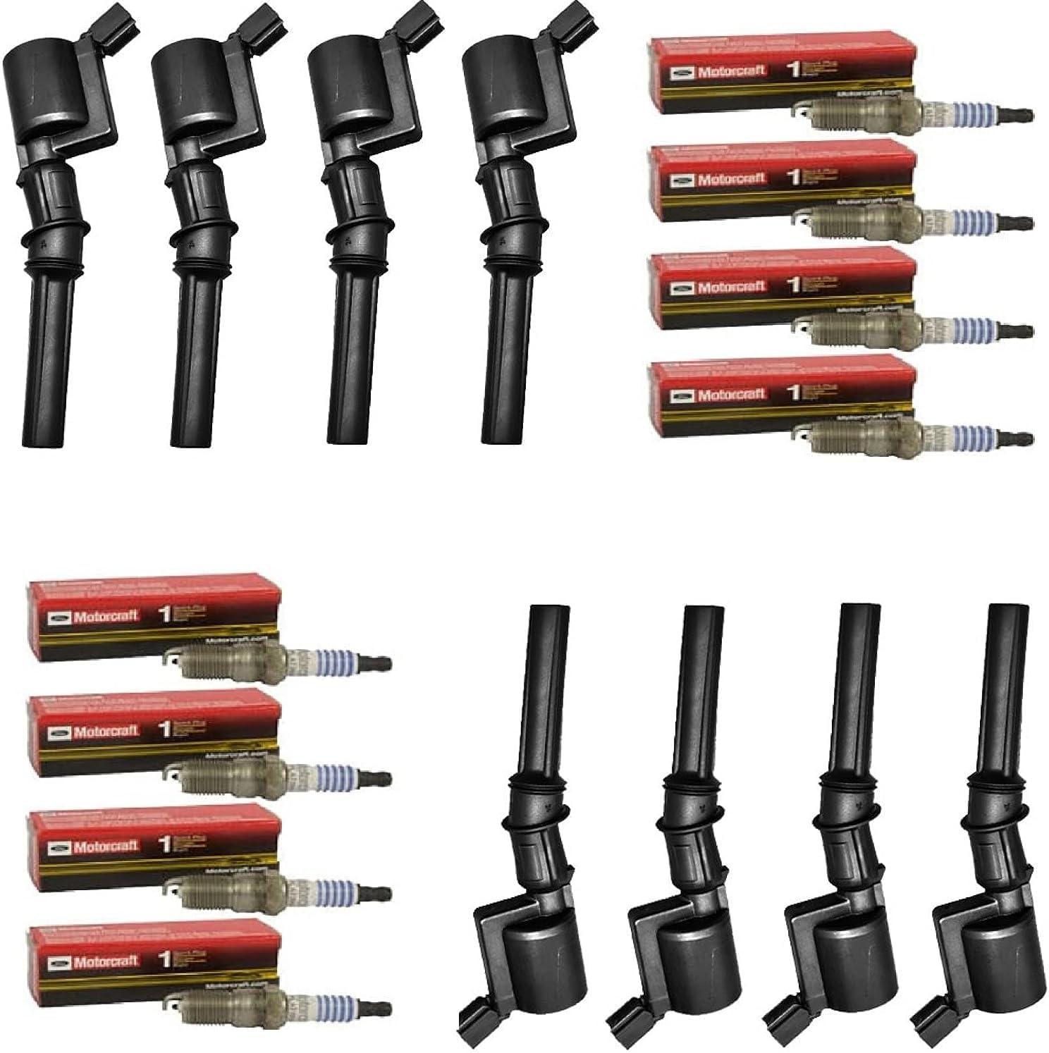 MCK 8pcs Premium Performance Ignition Coil Pack + Motorcraft Platinum Spark Plug Compatible With Mercury Ford Lincoln Expedition Navigator Grand Marquis 98-10 4.6L 4.5L 6.8L V8 FD503 DG508