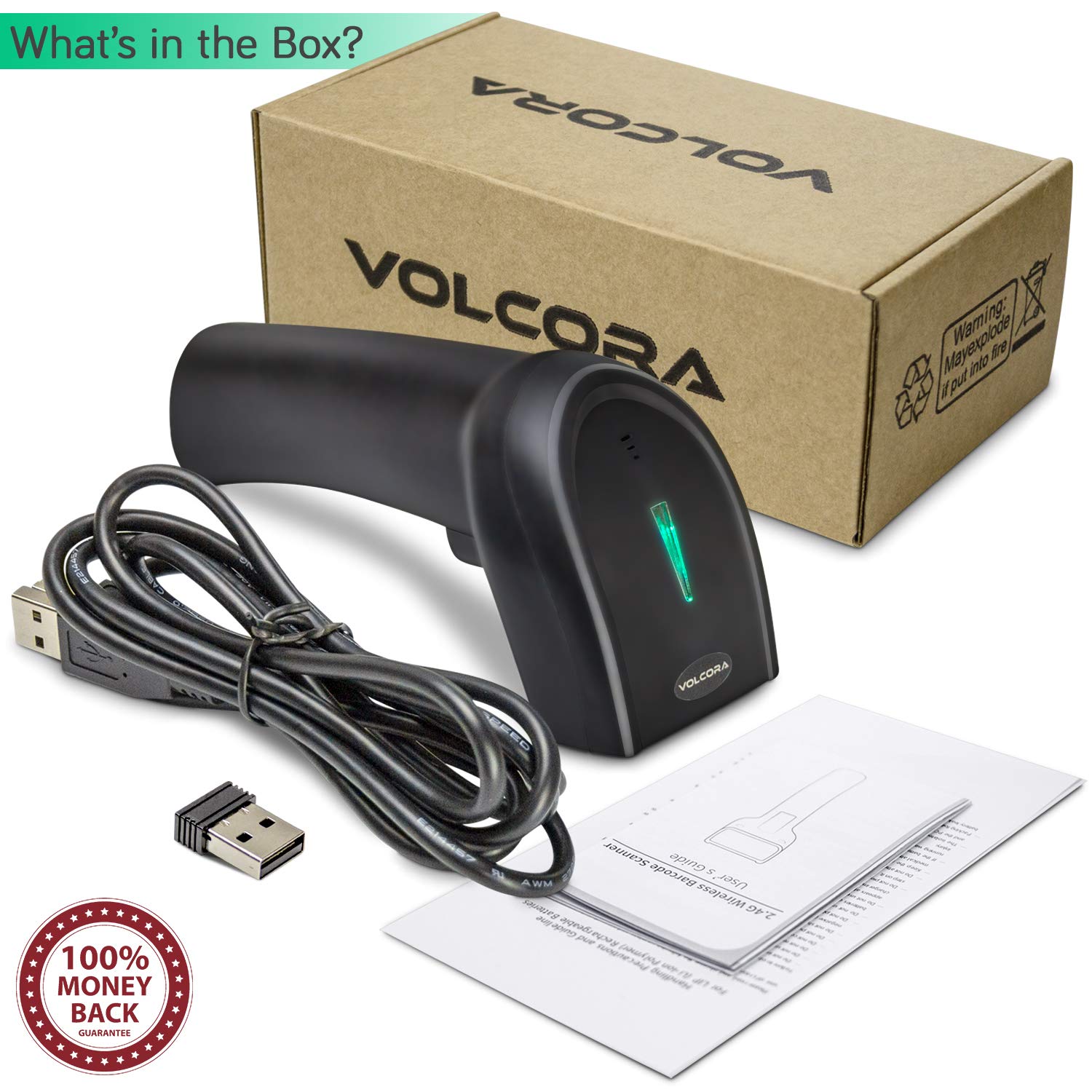 1D 2D Wireless Barcode Scanner Handheld CCD Bar Code Label UPC QR