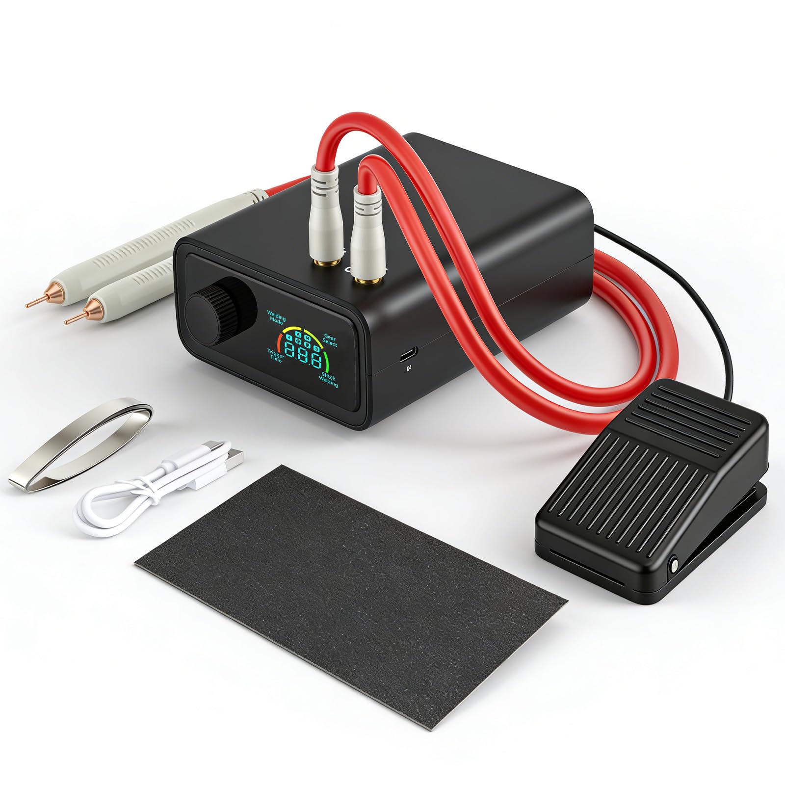 Saldatrice a batteria da 11340 W, con pedale in nichel e perno di saldatura a punti, funzionamento a manopola, per nastro in nichel da 0,15 – 0,3 mm, saldatrice a punti per la produzione di batterie