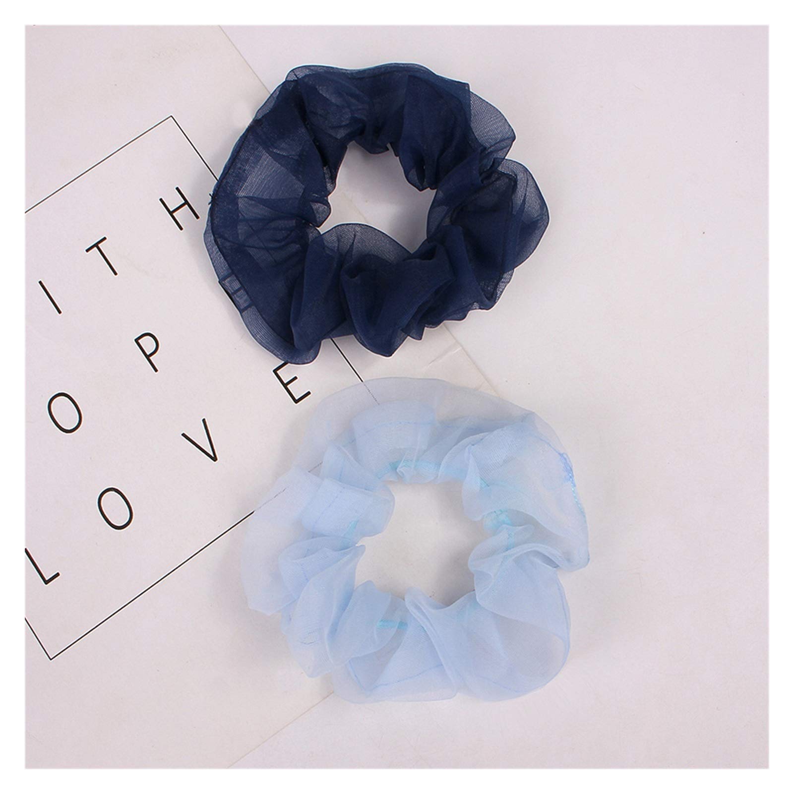 Cuerda para el cabello Color sólido Gasa Malla Scrunchie Lazos para el cabello Mujer Niña Tela elástica transparente Bandas de goma Cuerda para el cabello Accesorios para el cabello (Color : Brown S