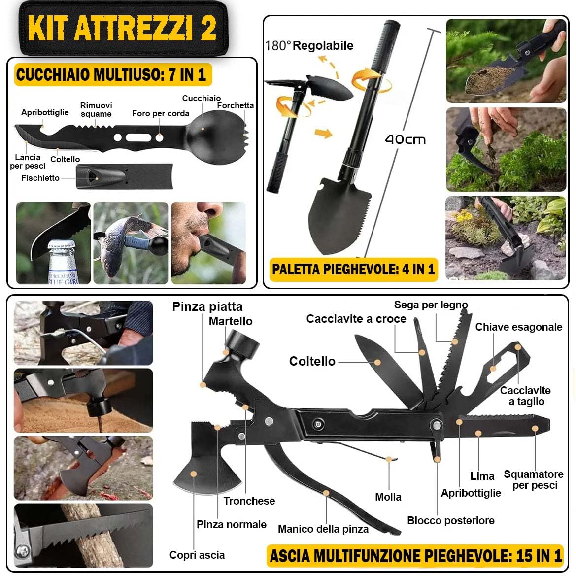 Kit di Sopravvivenza Avanzato - Zaino di Emergenza con Accessori Outdoor (Z2standard)