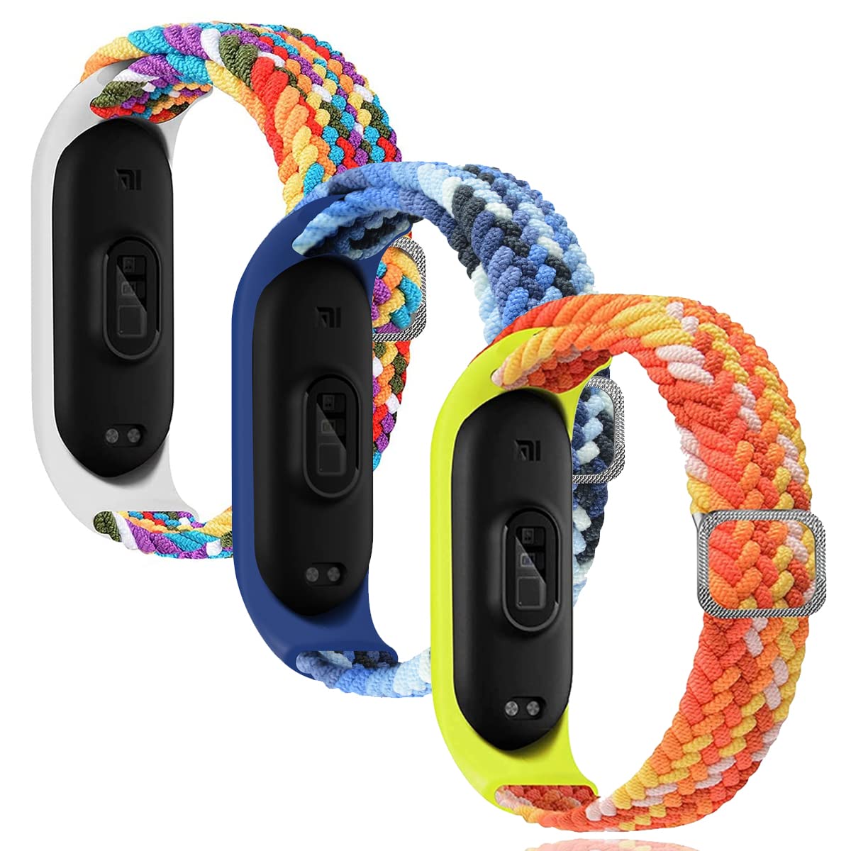 Correa de reloj de nailon para Mi Band 7/6/5/4/3 pulsera de tela elástica trenzada de nailon suave pulseras deportivas elasticidad correa de reloj expandible transpirable para Mi Band 7/6/5/4/3 — view 12