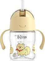 Vista 16 de Evorie Tritan - Vaso para beber con popote con peso con asas para bebés y niños pequeños, botella de agua a prueba de derrames con popote para 6