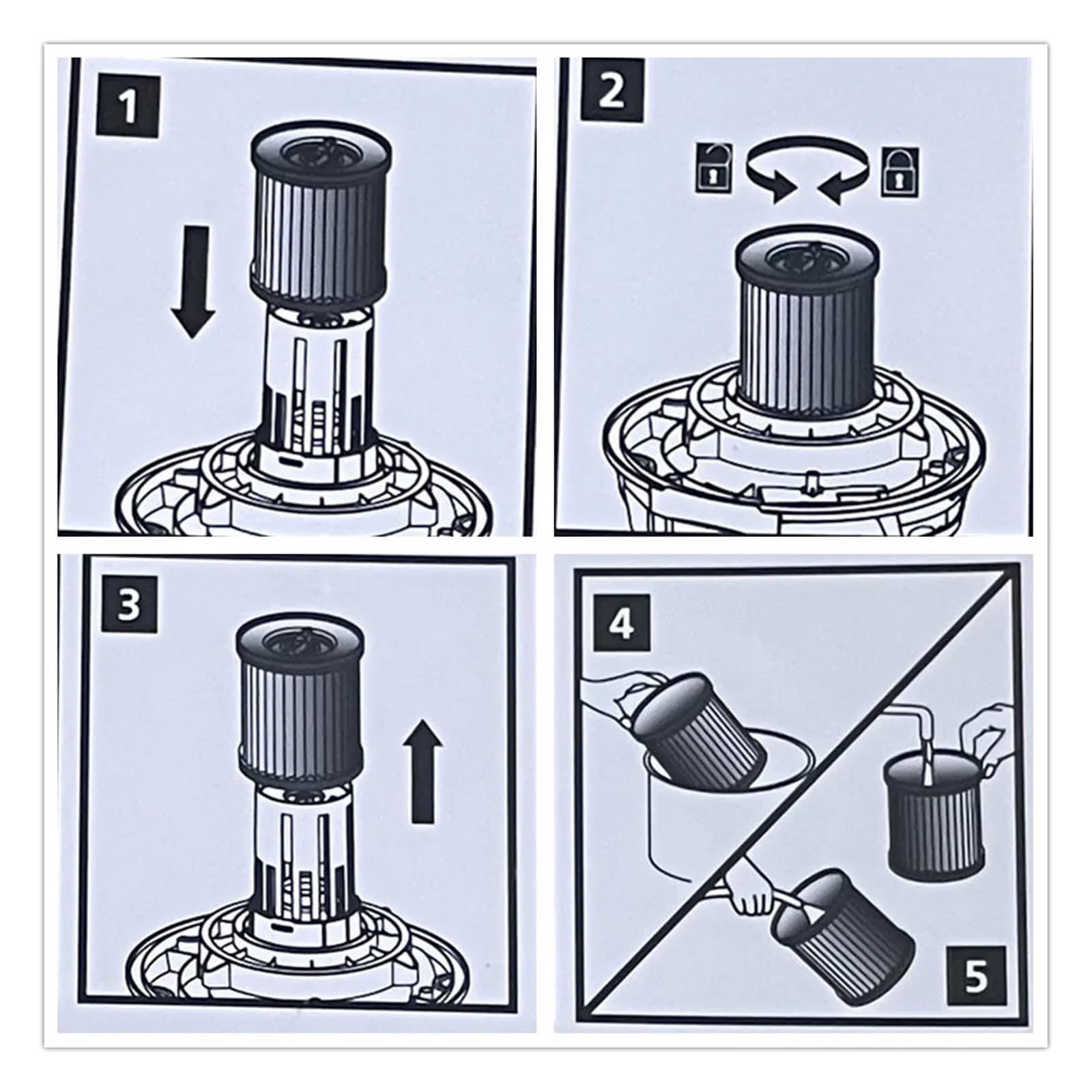 Lot de 1 filtre à cartouche compatible avec les aspirateurs Parkside PWD Series 12 A1 20 25 30
