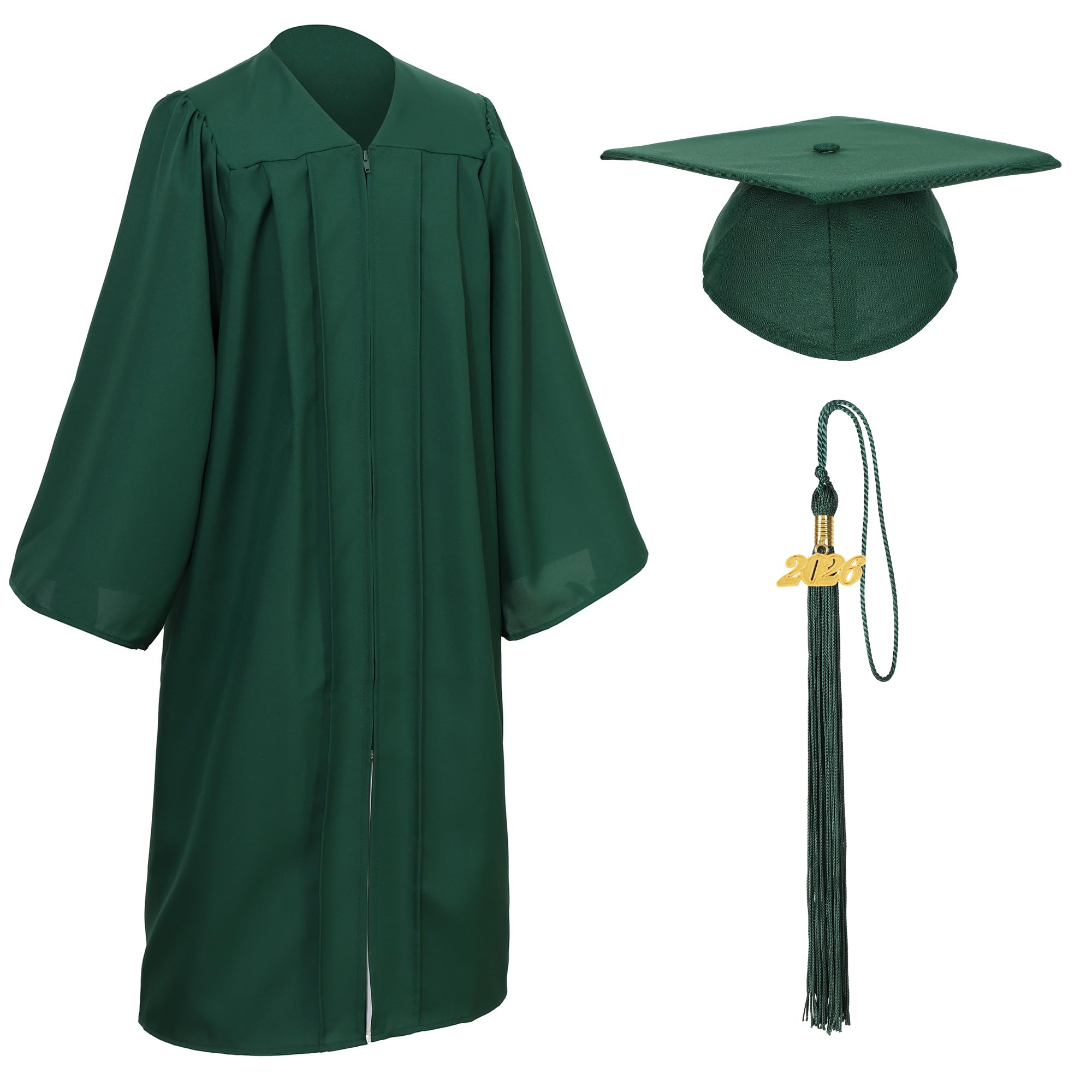 Unisex Matte Graduation Cap and Gown Tassel Package for High School and Bachelor