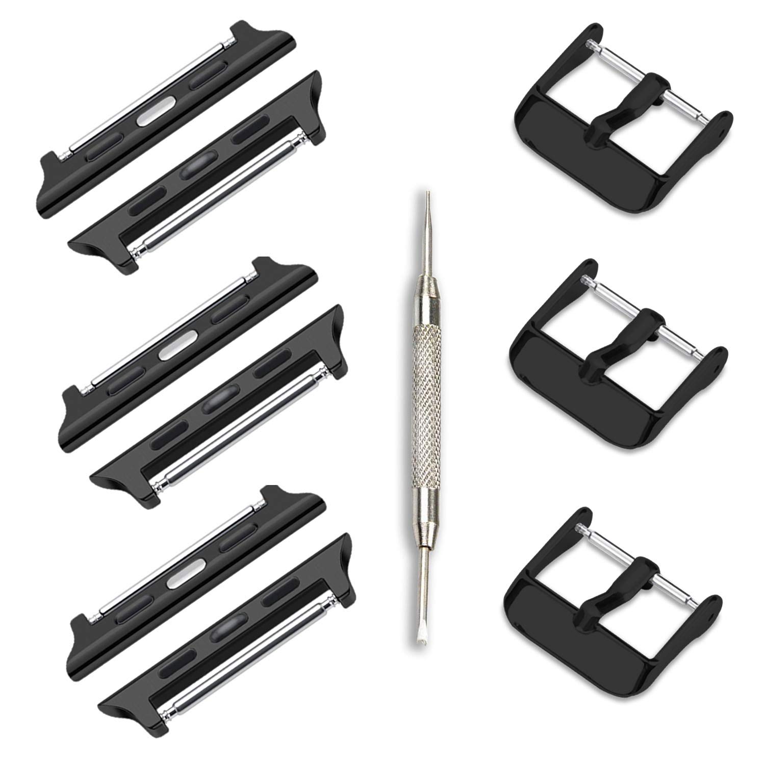 ONELANKSWatch Adapter Connector kit for Apple Watch Bands 38mm 40mm 41mm 42mm 44mm 45mm 49mm, Metal Watch Buckle Clip for iWatch Strap