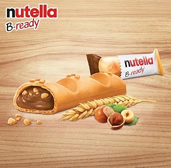 Ferrero: Nutella B-ready  a crisp wafer of bread in the form of mini baguette stuffed with a creamy Nutella 15 pieces 10.13 oz (286g) [ Italian Import ]