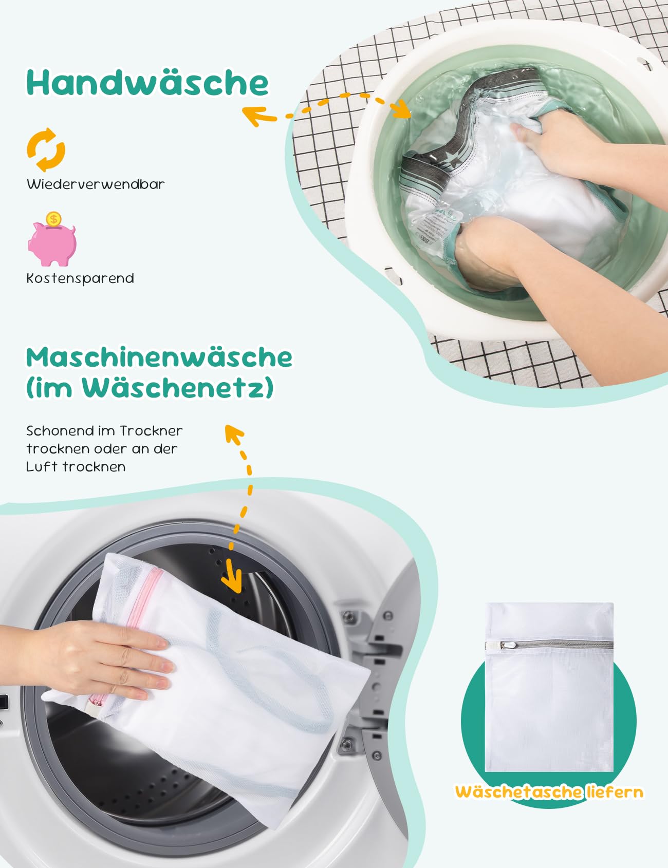 Carer 3er Pack Jugendliche Inkontinenzslip 60 ml Saugkraft Weiche Baumwoll-Unterwäsche bei leichter Inkontinenz Wiederverwendbar 4XL