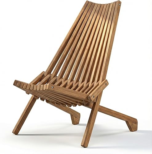 Wooden Folding Tamarack Chairs, Natural Wood Adirondack Chairs, Wood Folding Chair for Outdoor, Patio, Porch, Pool, Backyard, Garden, Balcony and