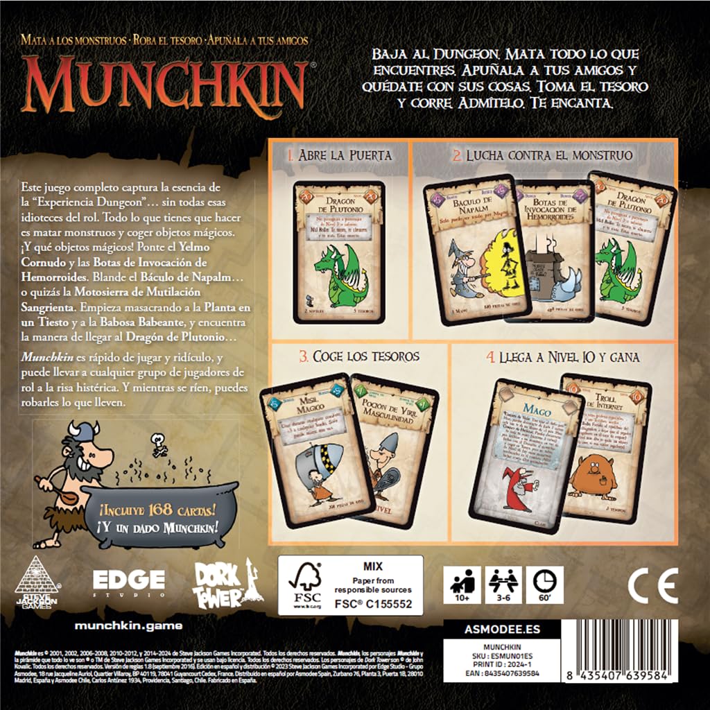 Asmodee Munchkin Estensione 6: Il Dungeon Del Ripieno, 20 Schede Dungeon, 16 Portali, Per 3-6 Giocatori, 10+ Anni, 60-90 Min - 3