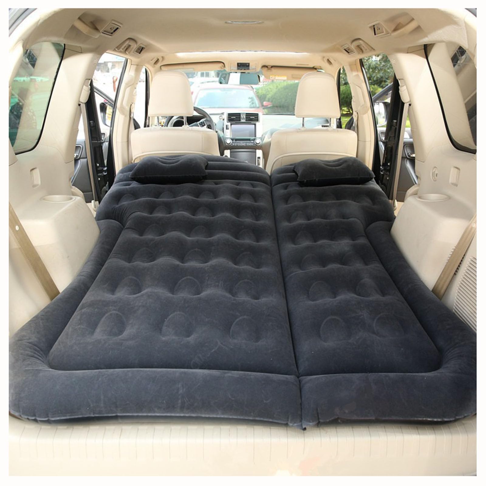 CBRWBKWHI Car Air Mattress for Peugeot 206 CC (2D) / 207 CC (WD) / 307 CC (3B) Coupé SUV Bed Mattress Car Camping Mattress Inflatable Car Bed Boot Mattress Split Car Travel Bed,Black