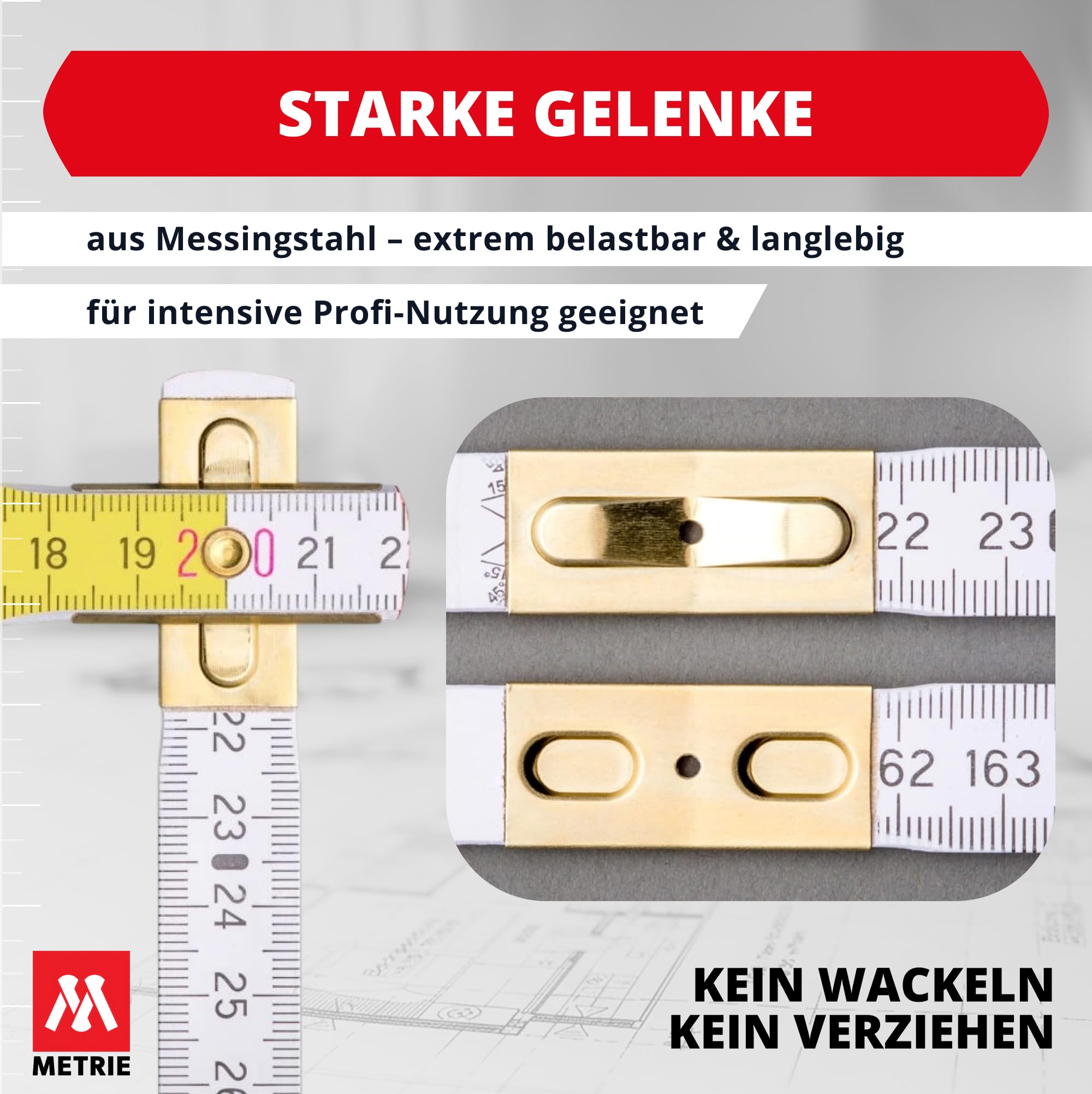 Metrie™ Mix Zollstöcke/Maßstab mit Fehldruck - 2m - 10 Stück