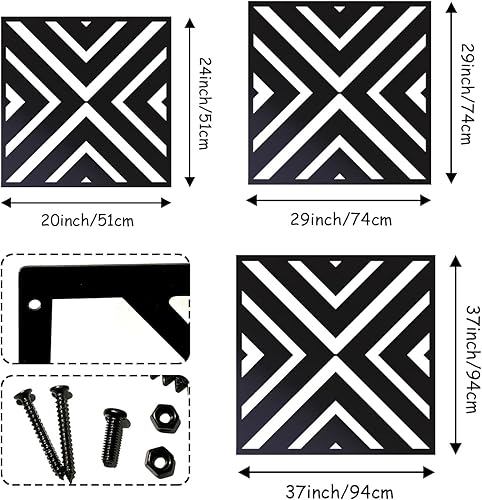 Miniatura 4 de Arte de pared geométrico de metal, decoración de pared de metal cuadrado 3D, arte abstracto de pared de metal, arte de pared de metal para