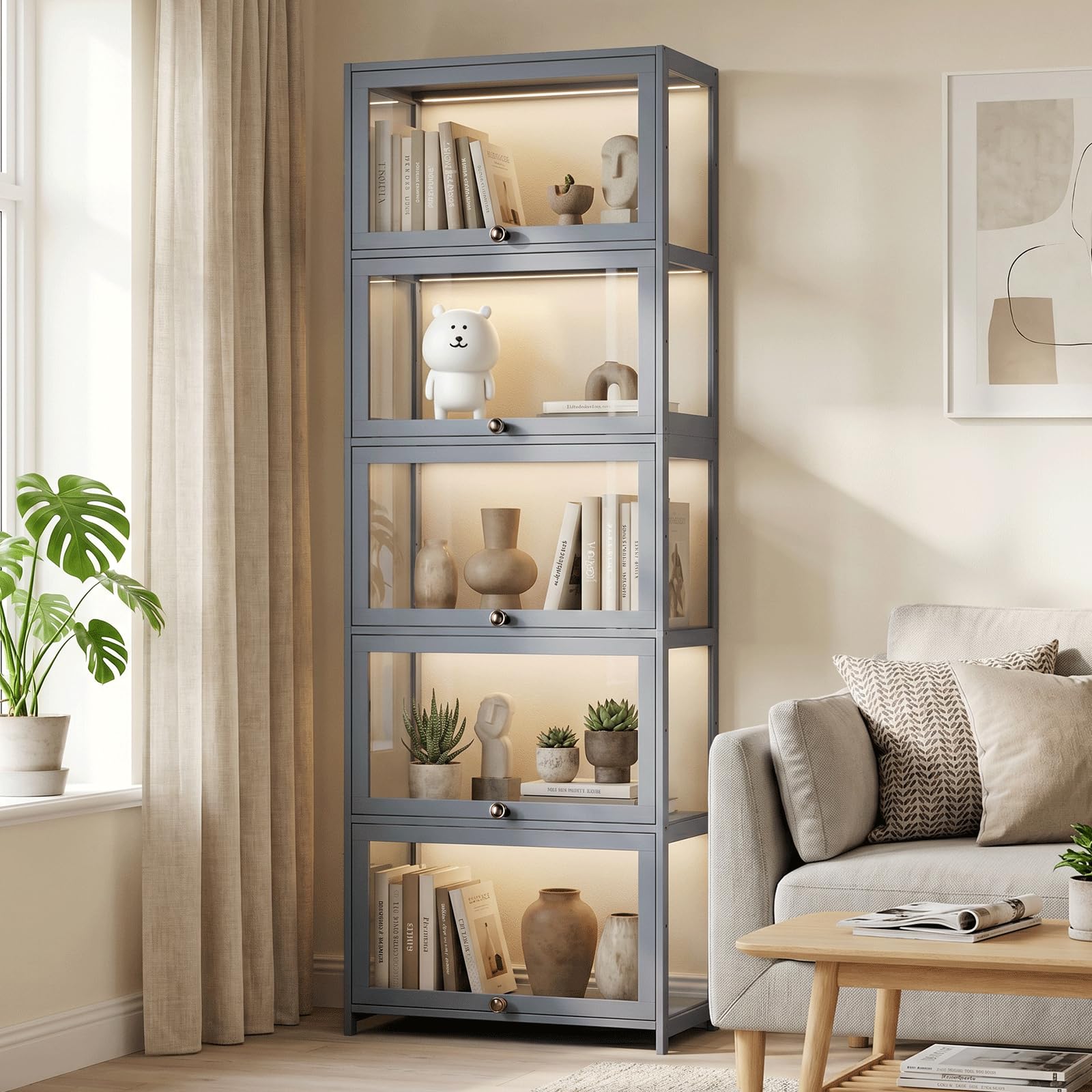 Amazon.com: Magshion Display Cabinet, 5-Tier Display Case with