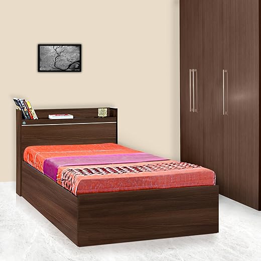 Delite Kom Cherry Wood Bed with Storage 83x37 Inches