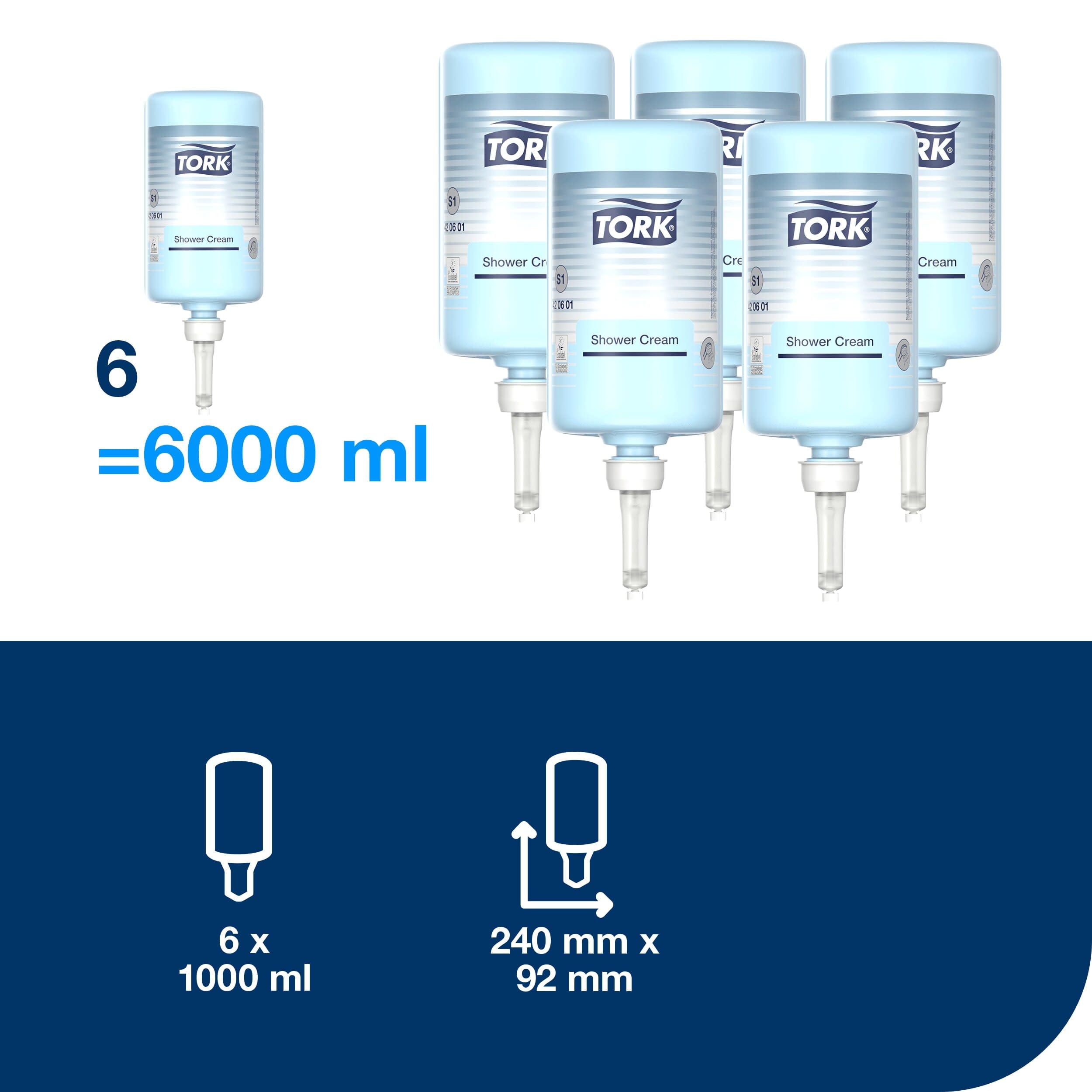 Tork gel doccia S1, profumazione unisex, 6 flaconi da 1000 ml, 420601