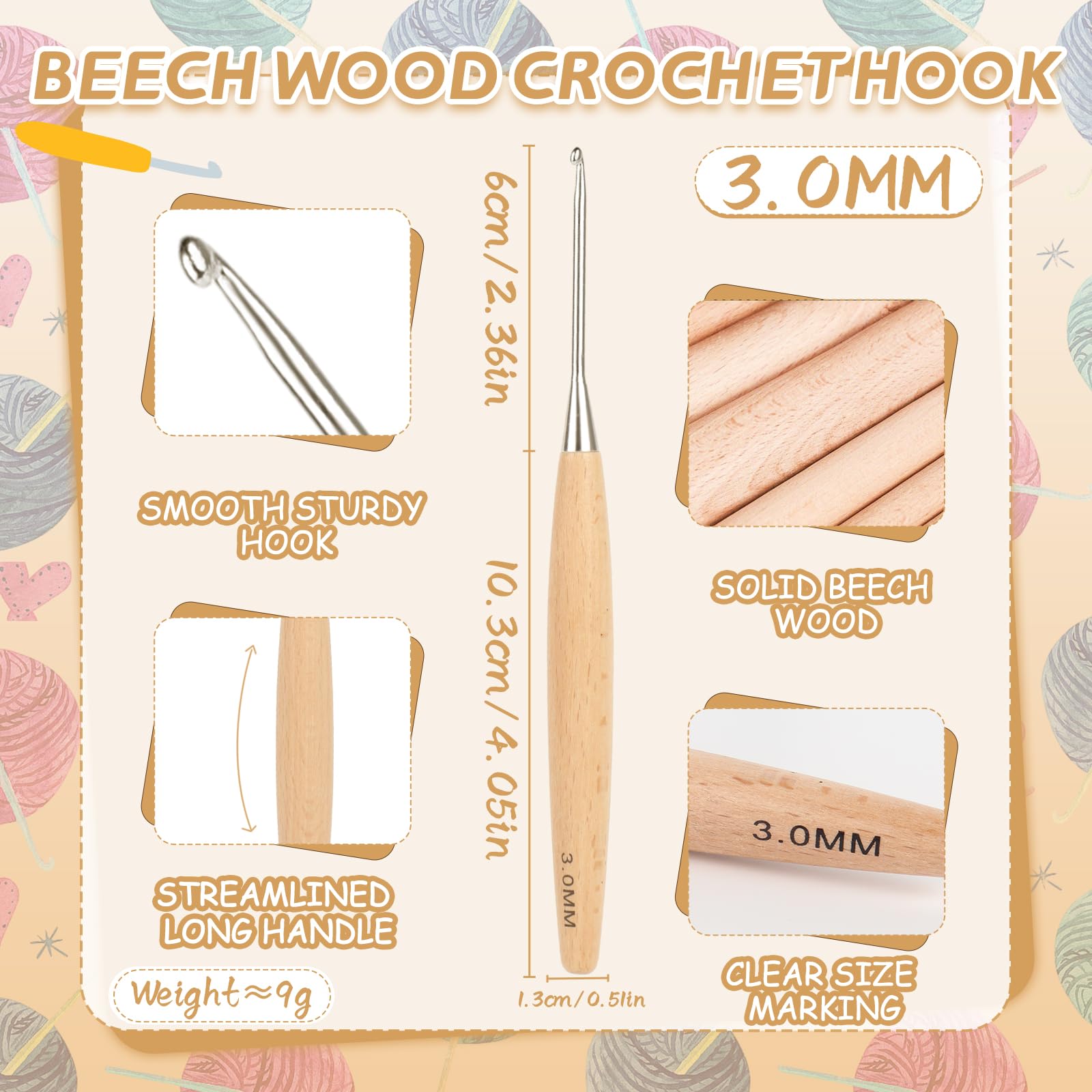 Set di uncinetti in legno ergonomici da 3 mm a 12 mm con incisione, regalo per gli amanti dell'uncinetto, Natale - Italia