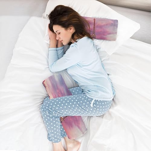 Miniatura 6 de Paris - Almohada redonda cilíndrica de la Torre Eiffel para aliviar el dolor de cuello, suave y transpirable, almohada de espuma viscoelástica de