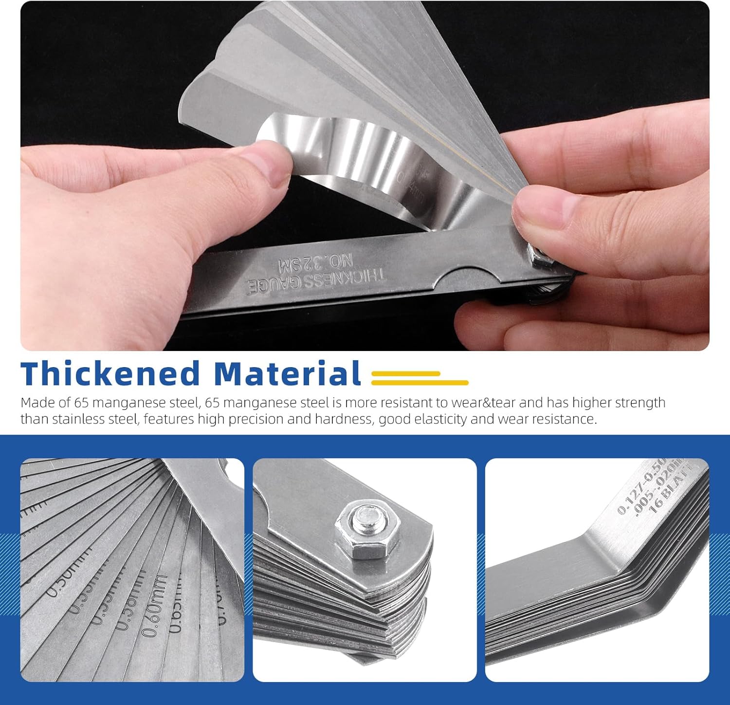 Glarks 4Pcs Motorcycle Engine Valve Adjustment Tool Kit, Engine Screw Spanner Valve Tool Wrench Valve Screw Repair Spanner with Feeler Gauges for Motor Engine Valve Screw